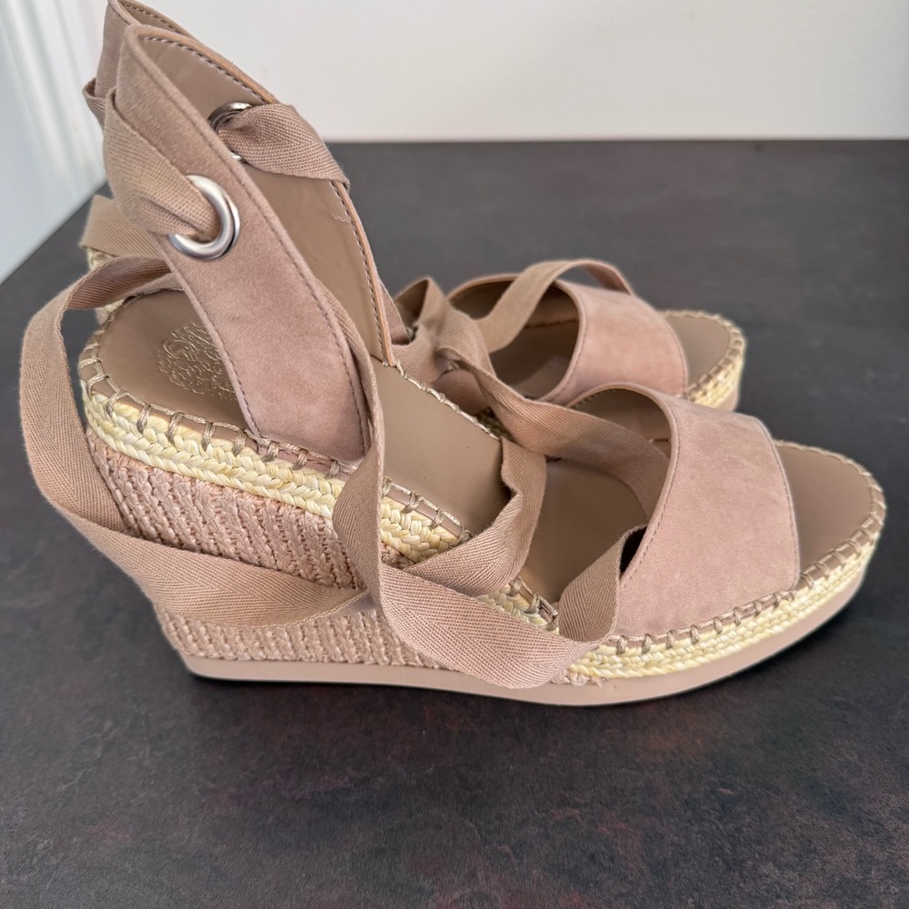 Vince Camuto Women's Taupe Espadrille Wedges - Picture 8 of 13